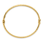 14K Polished and Diamond-cut Hinged Bangle - Image 2