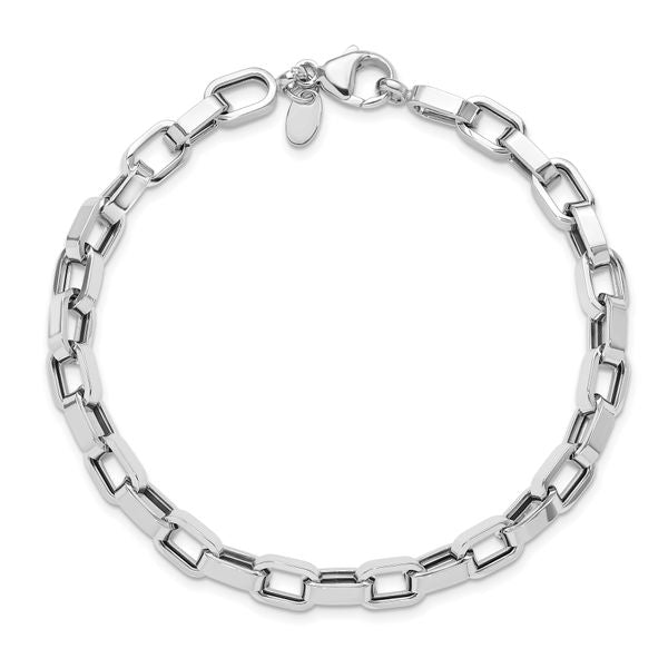 14K White Gold Polished Fancy Link Bracelet - Image 4