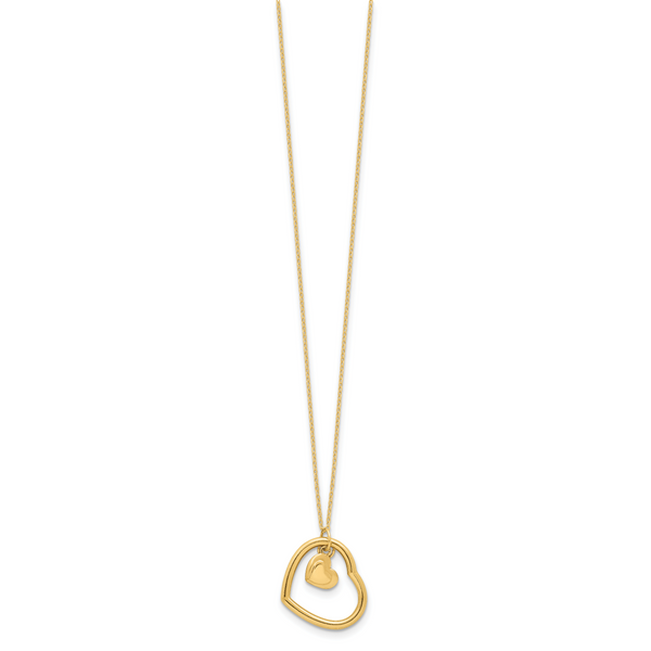 Leslie's 14K Polished Heart Pendant Necklace - Image 2
