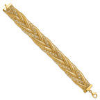 Leslie's 14K w/Rhodium Braided Mesh Stretch Bracelet - Image 2