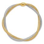 Leslie's 14K w/Rhodium Mesh Twist Slip-on Stretch Bracelet - Image 2