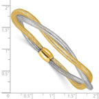 Leslie's 14K w/Rhodium Mesh Twist Slip-on Stretch Bracelet - Image 3