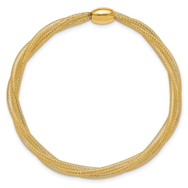Leslie's 14K Mesh Twist Slip-on Stretch Bracelet - Image 2