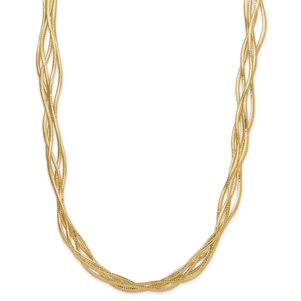 Leslie's 14K Mesh Diamond-cut 4-strand Wave Necklace - Image 2