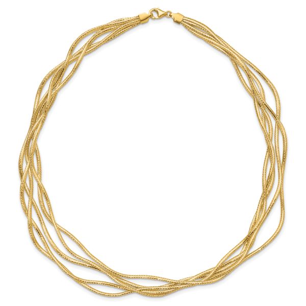 Leslie's 14K Mesh Diamond-cut 4-strand Wave Necklace - Image 4