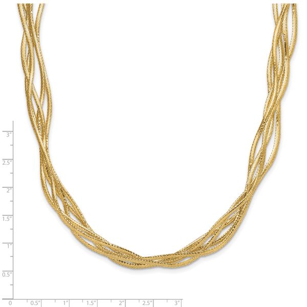 Leslie's 14K Mesh Diamond-cut 4-strand Wave Necklace - Image 5