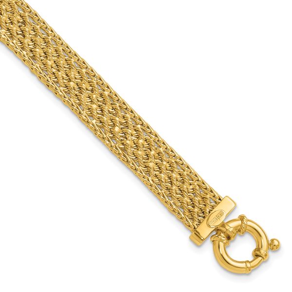 Leslie's 14K Polished and D/C Fancy Woven Bracelet