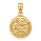 Leslie's 14K w/Rhodium Polished and Diamond-cut Pendant - Image 3