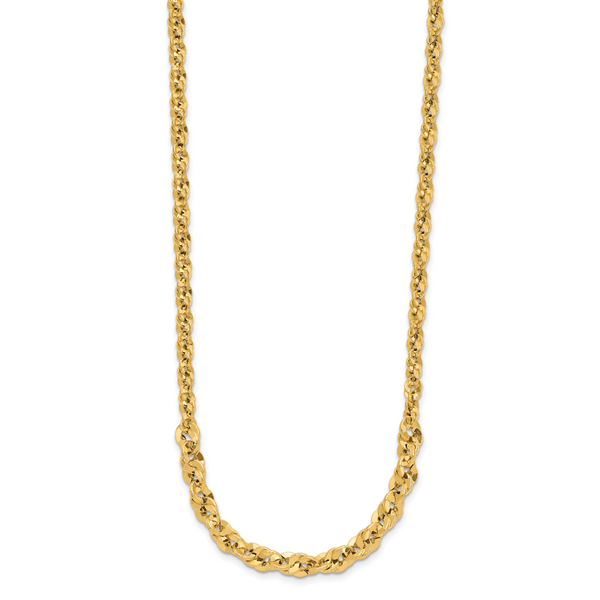 Leslie's 14k Polished and D/C Fancy Link Graduated 18in Necklace - Image 2