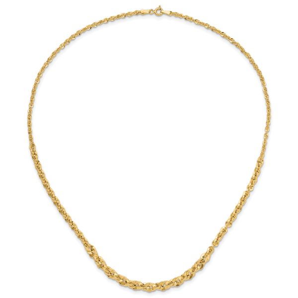Leslie's 14k Polished and D/C Fancy Link Graduated 18in Necklace - Image 4
