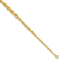 Leslie's 14k Polished and D/C Fancy Link Graduated 7.5in Bracelet