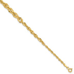 Leslie's 14k Polished and D/C Fancy Link Graduated 7.5in Bracelet