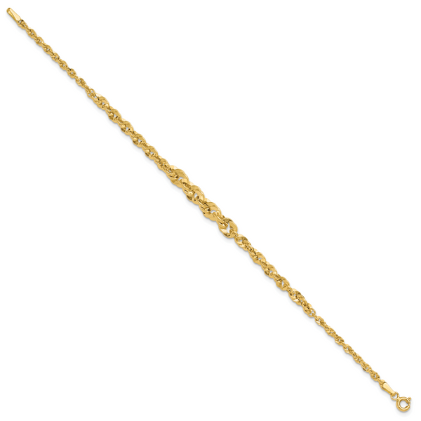 Leslie's 14k Polished and D/C Fancy Link Graduated 7.5in Bracelet - Image 2