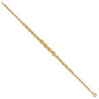 Leslie's 14k Polished and D/C Fancy Link Graduated 7.5in Bracelet - Image 2