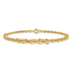 Leslie's 14k Polished and D/C Fancy Link Graduated 7.5in Bracelet - Image 3
