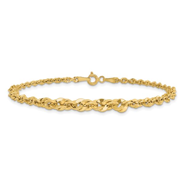 Leslie's 14k Polished and D/C Fancy Link Graduated 7.5in Bracelet - Image 3