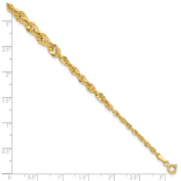 Leslie's 14k Polished and D/C Fancy Link Graduated 7.5in Bracelet - Image 5