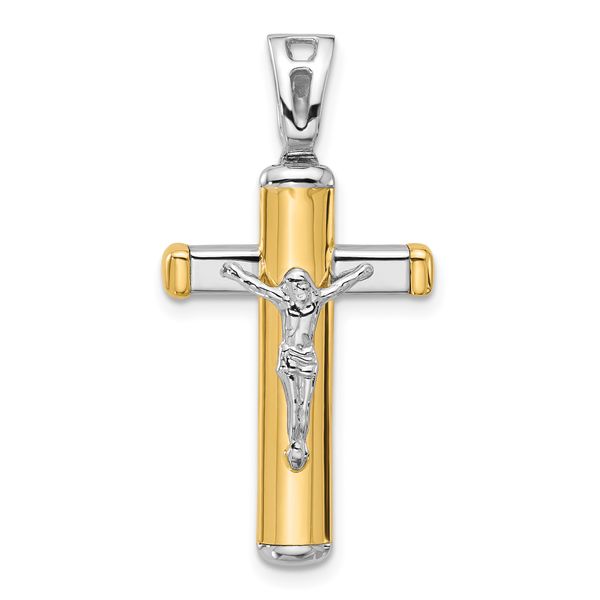 Leslie's 14K Two-tone Polished Crucifix Pendant