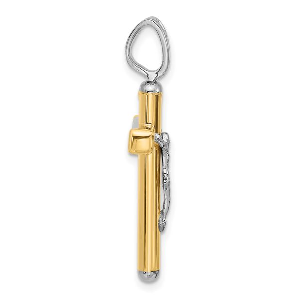 Leslie's 14K Two-tone Polished Crucifix Pendant - Image 2