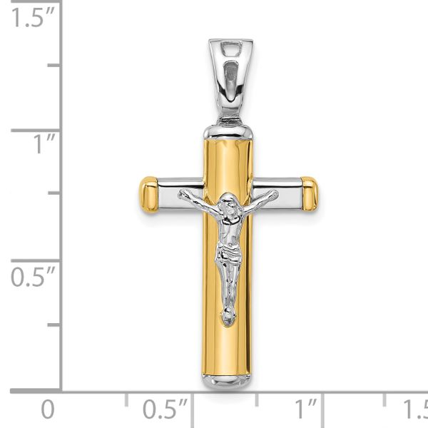 Leslie's 14K Two-tone Polished Crucifix Pendant - Image 4