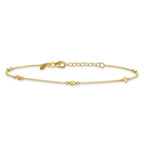 Leslie's 14k Polished D/C 9in Plus 1in ext. Anklet - Image 2