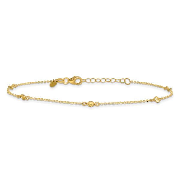 Leslie's 14k Polished D/C 9in Plus 1in ext. Anklet - Image 2