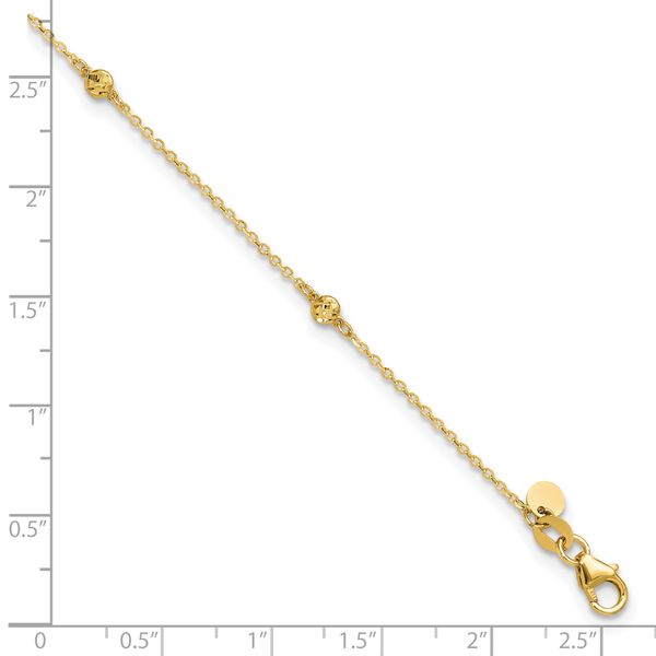 Leslie's 14k Polished D/C 9in Plus 1in ext. Anklet - Image 4