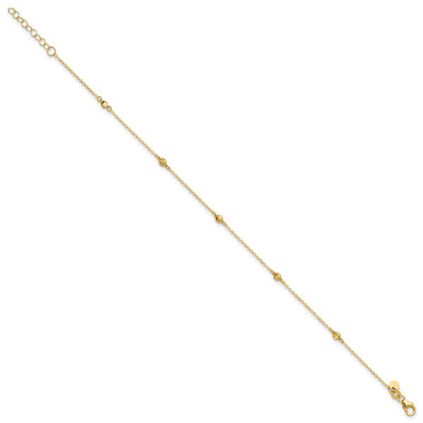 Leslie's 14k Polished D/C 9in Plus 1in ext. Anklet