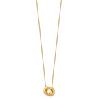 Leslie's 14K Polished and Brushed Double Circle 16in with 2in ext Necklace - Image 2