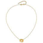 Leslie's 14K Polished and Brushed Double Circle 16in with 2in ext Necklace - Image 4
