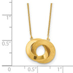 Leslie's 14K Polished and Brushed Double Circle 16in with 2in ext Necklace - Image 5