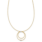 Leslie's 14K w/Wht Rhod Polished/DC Circle Pendant w/1in ext. Necklace - Image 2