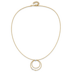 Leslie's 14K w/Wht Rhod Polished/DC Circle Pendant w/1in ext. Necklace - Image 4