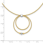 Leslie's 14K w/Wht Rhod Polished/DC Circle Pendant w/1in ext. Necklace - Image 5