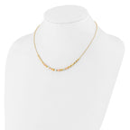 Leslie's 14K Tri-color Polished / DC Square Beads w/1in ext. Necklace - Image 3