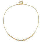 Leslie's 14K Tri-color Polished / DC Square Beads w/1in ext. Necklace - Image 4