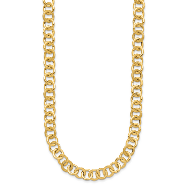 Leslie's 14K Polished and Satin Fancy Circle Link Necklace - Image 2