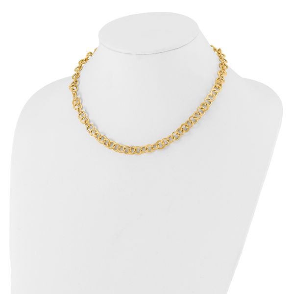 Leslie's 14K Polished and Satin Fancy Circle Link Necklace - Image 3