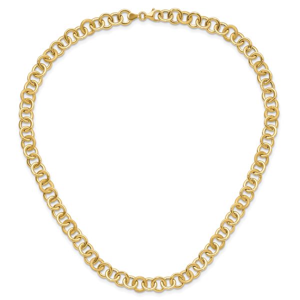 Leslie's 14K Polished and Satin Fancy Circle Link Necklace - Image 4
