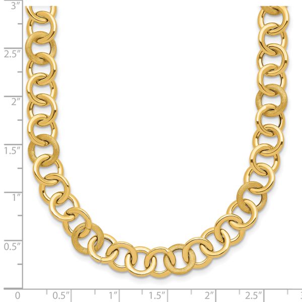 Leslie's 14K Polished and Satin Fancy Circle Link Necklace - Image 5