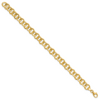 Leslie's 14K Polished and Satin Fancy Circle Link Bracelet - Image 2
