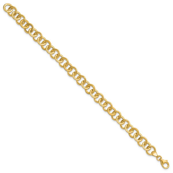 Leslie's 14K Polished and Satin Fancy Circle Link Bracelet - Image 2