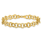 Leslie's 14K Polished and Satin Fancy Circle Link Bracelet - Image 3