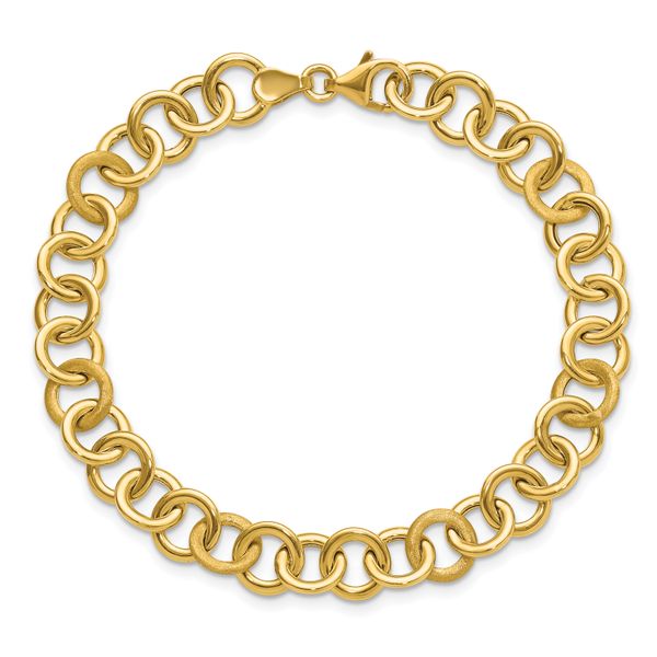 Leslie's 14K Polished and Satin Fancy Circle Link Bracelet - Image 4
