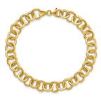 Leslie's 14K Polished and Satin Fancy Circle Link Bracelet - Image 4