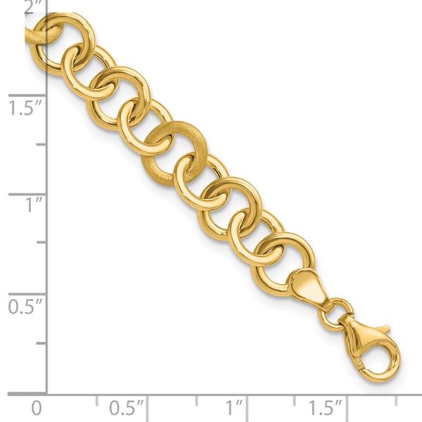 Leslie's 14K Polished and Satin Fancy Circle Link Bracelet - Image 5