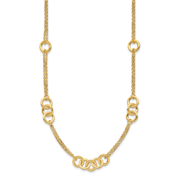 Leslie's 14K Polished 2-strand with Circles Necklace - Image 2