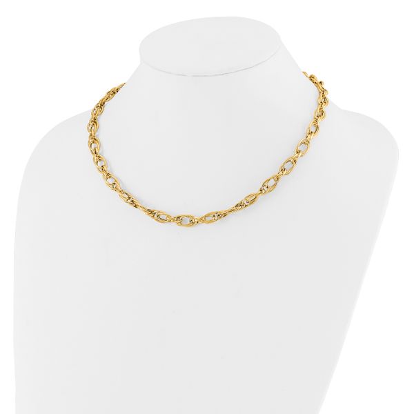 Leslie's 14K Polished Fancy Oval Link Necklace - Image 3