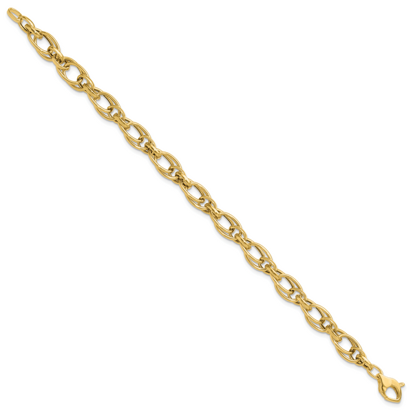 Leslie's 14K Polished Fancy Oval Link Bracelet - Image 2