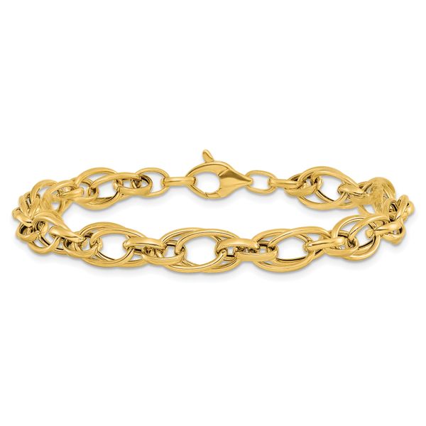 Leslie's 14K Polished Fancy Oval Link Bracelet - Image 3